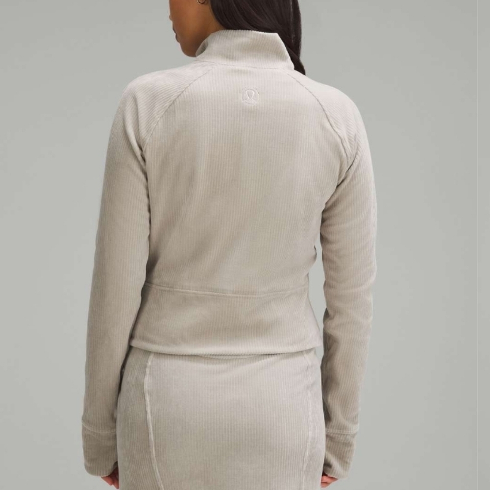 Lululemon Scuba Track Jacket Velvet Cord in color Riverstone size 2 - Picture 15 of 17